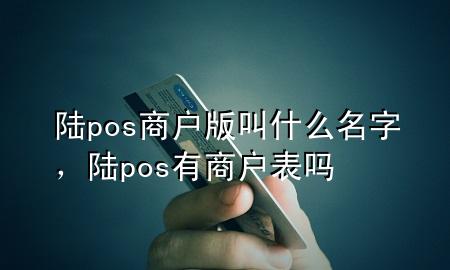 陆pos商户版叫什么名字，陆pos有商户表吗