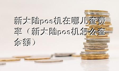 新大陆pos机在哪儿查费率（新大陆pos机怎么查余额）