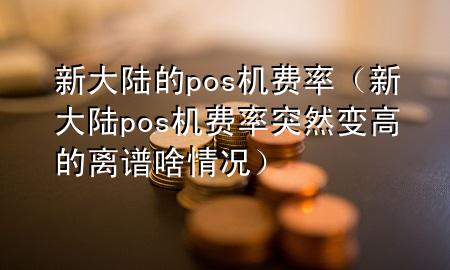 新大陆的pos机费率（新大陆pos机费率突然变高的离谱啥情况）