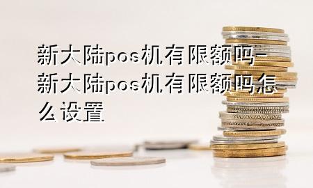 新大陆pos机有限额吗-新大陆pos机有限额吗怎么设置